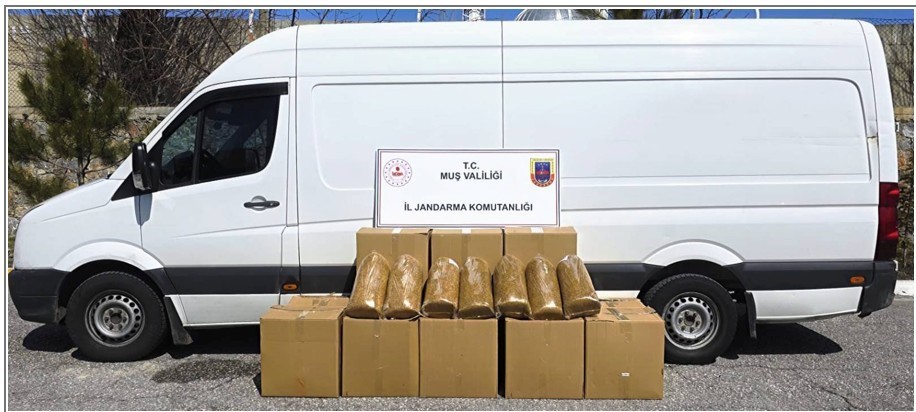 Muş’ta 260 kilogram bandrolsüz tütün ele geçirildi
