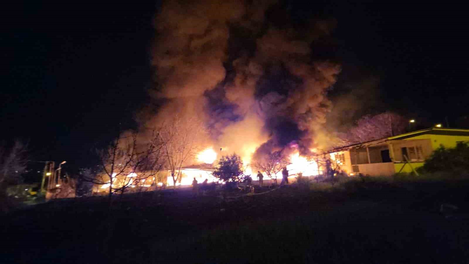 Muz deposu alevlere teslim oldu: 3 saatte kontrol altına alındı
