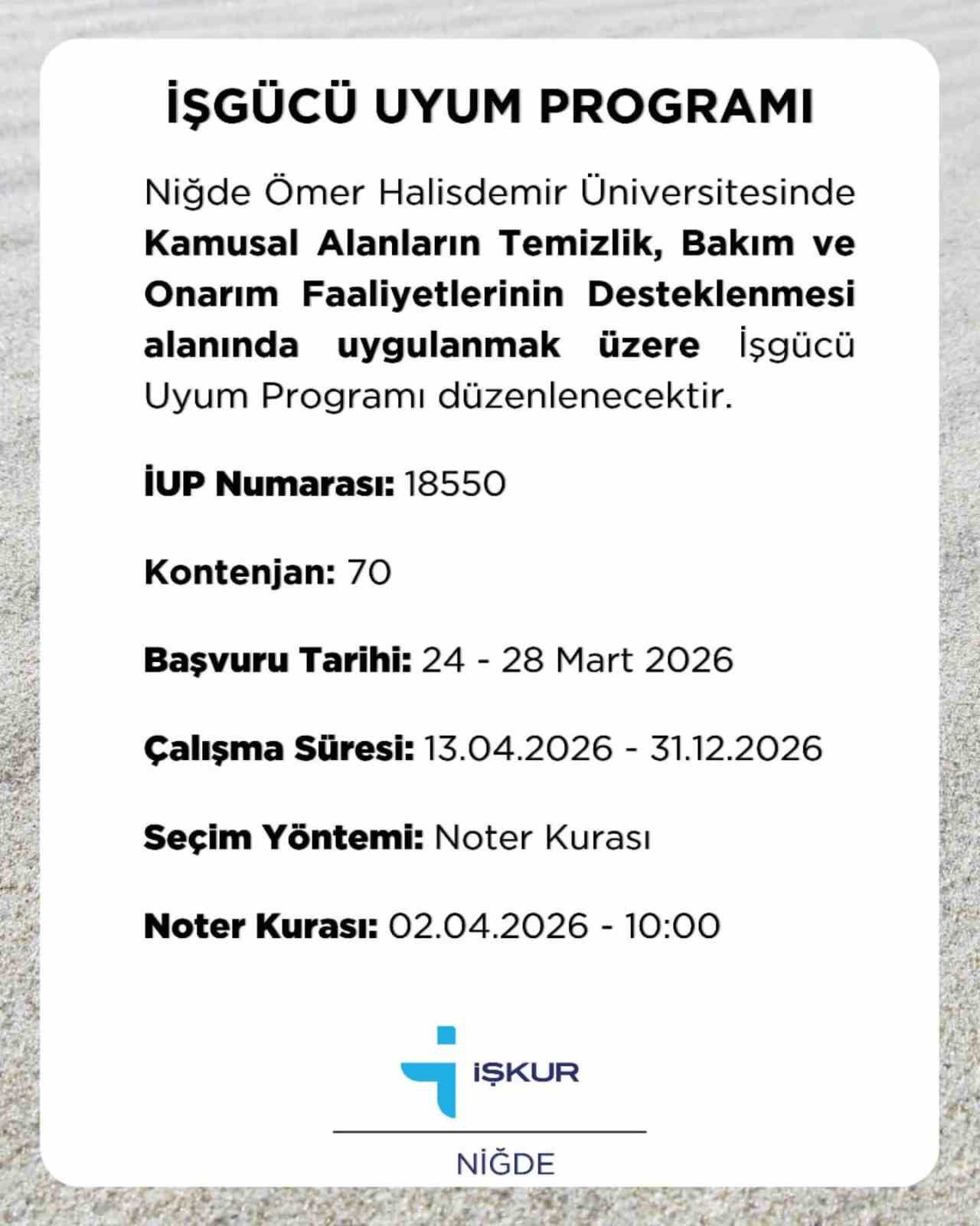 Niğde’de kamu kurumlarına 4 daimi, 110 geçici personel alımı yapılacak
