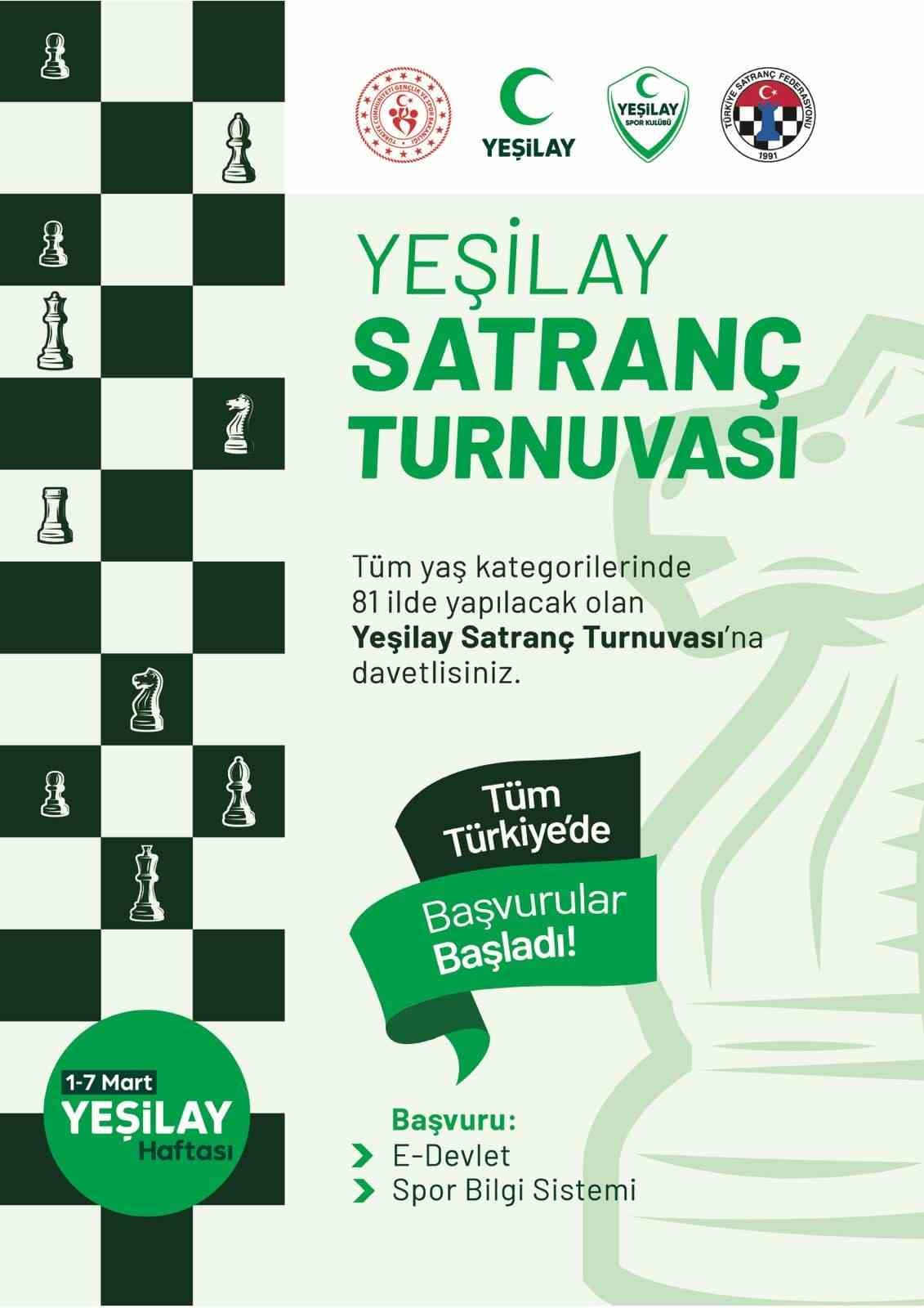 Niğde’de Yeşilay Haftası Satranç Turnuvası için başvurular başladı
