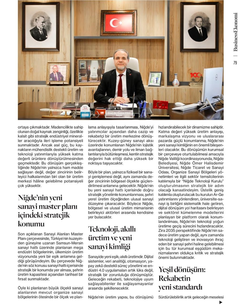 NÖHÜ Rektörü Hasan Uslu’dan Niğde’nin üretim potansiyeline dikkat çeken makale
NÖHÜ Rektörü Hasan Uslu’dan Niğde’nin üretim potansiyeline dikkat çeken makale