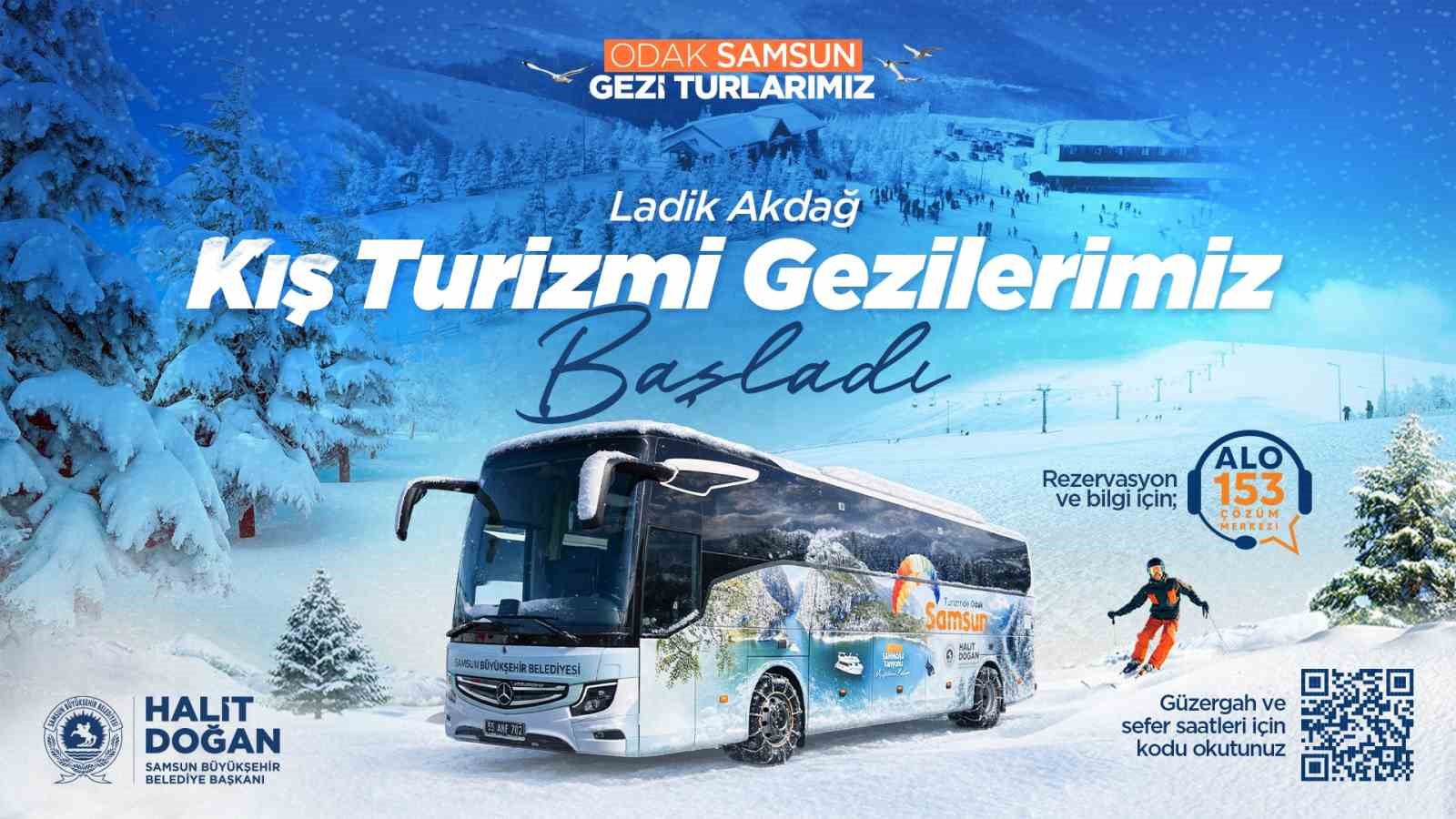 Odak Samsun otobüsleri ile kışın rota "Ladik Akdağ"
