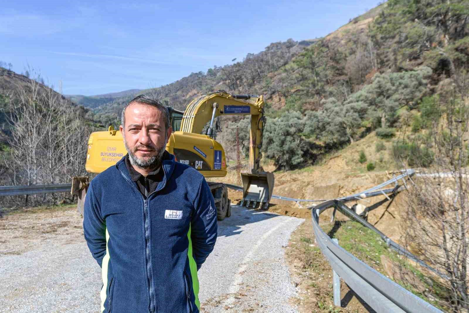 Ödemiş’te çöken yolda çalışmalar başladı
