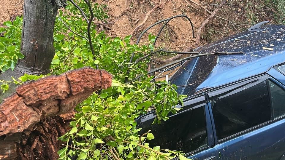 Ödemiş’te heyelan: Göçük altında kalan araç hurdaya döndü
