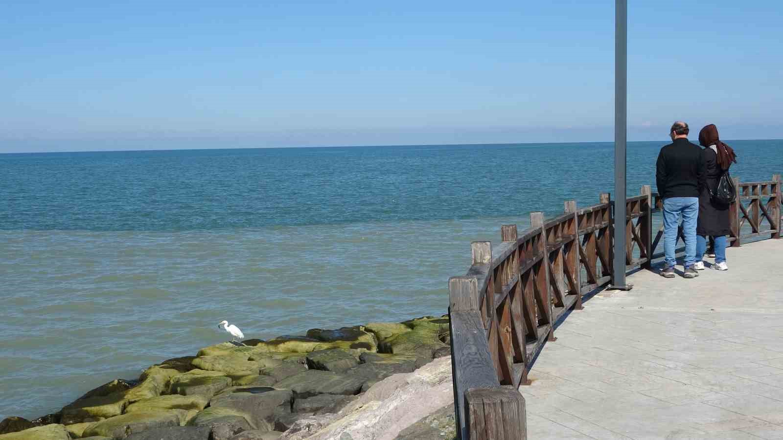 Ordu’da eriyen kar suları denizin rengini değiştirdi
