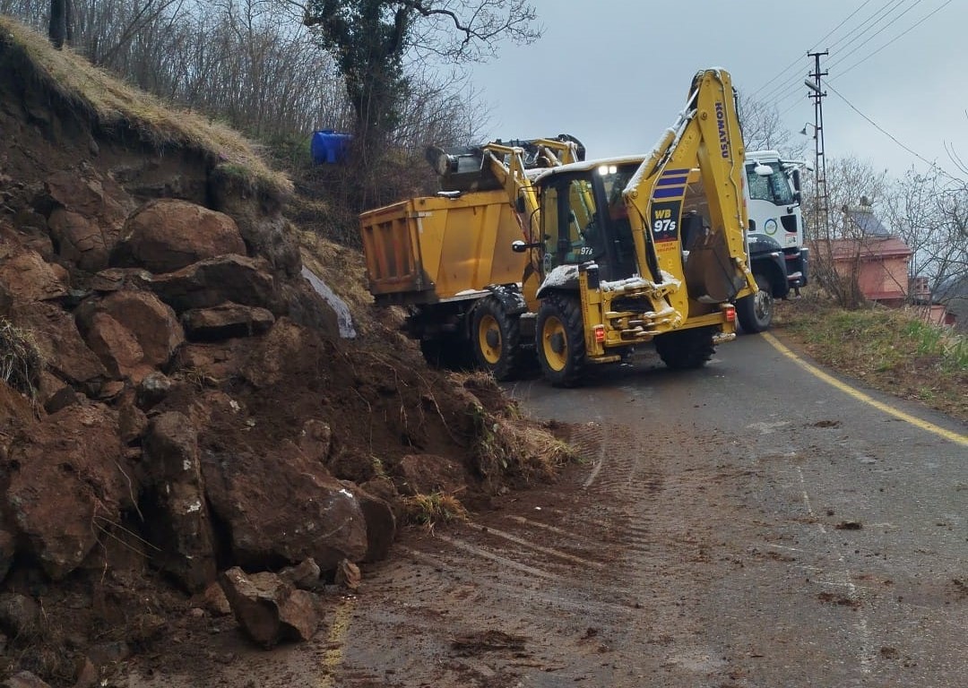 Ordu’da eriyen kar suları heyelanlara neden oldu
