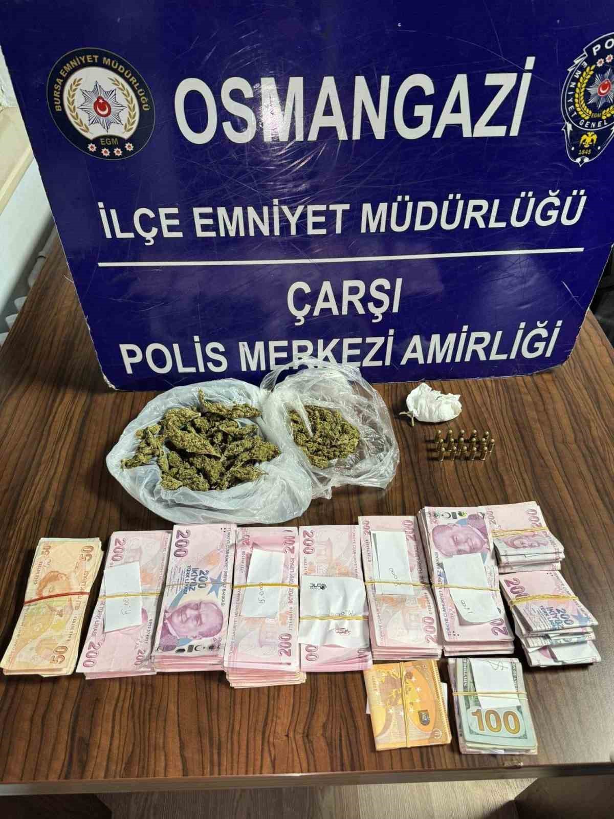 Osmangazi’de uyuşturucu operasyonu: Çok sayıda fişek ve uyuşturucu ele geçirildi
