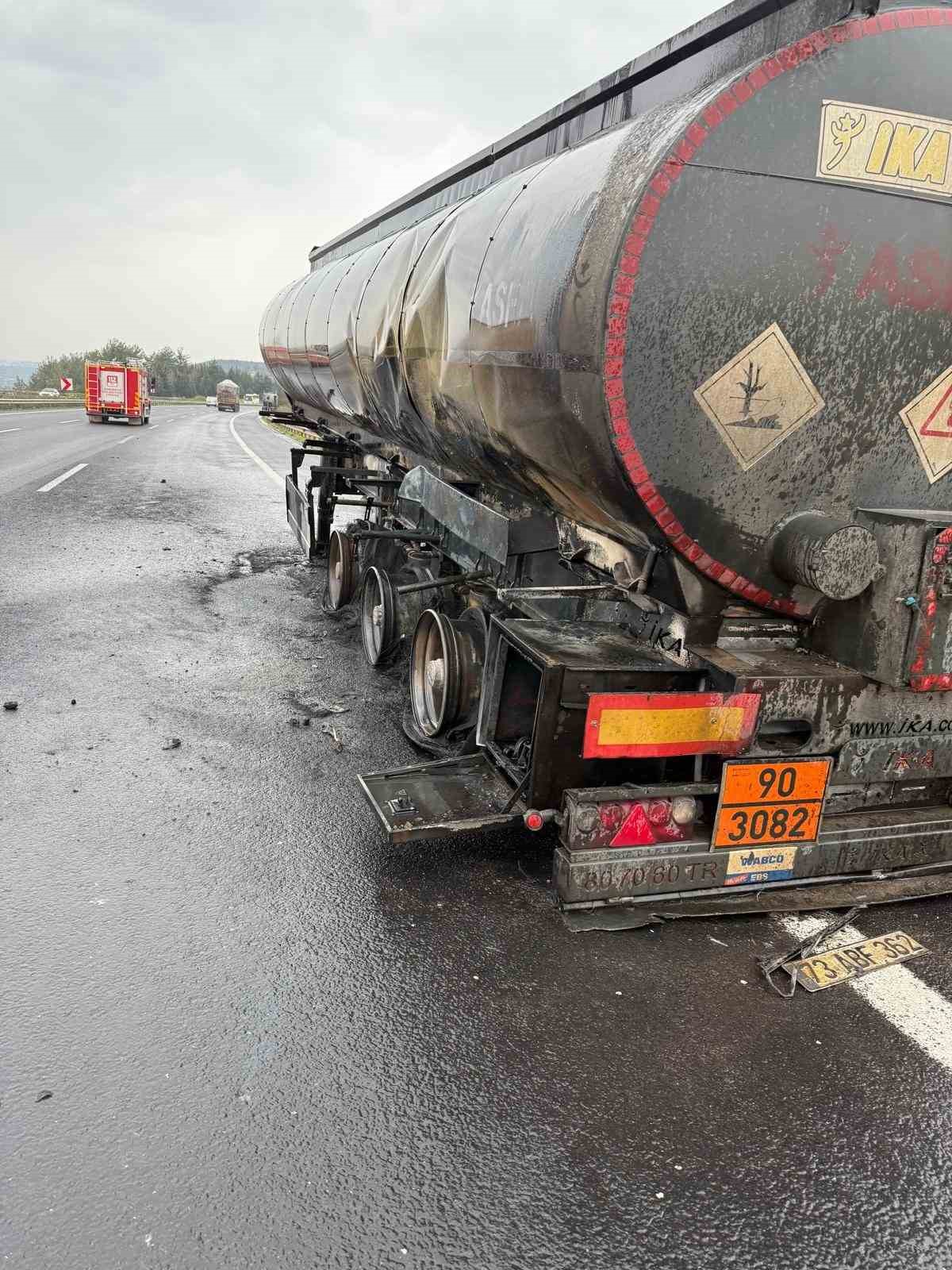 Osmaniye’de akaryakıt tankerinde çıkan yangın söndürüldü

