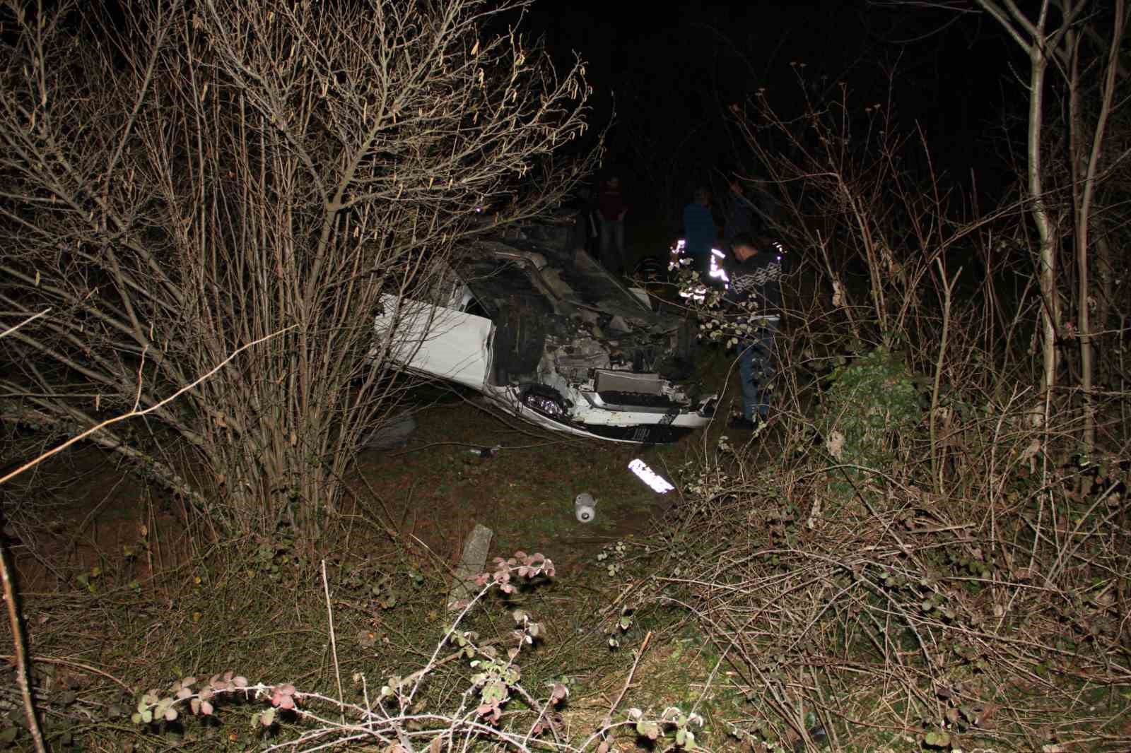 Otomobil fındık bahçesine uçtu: 2 yaralı
