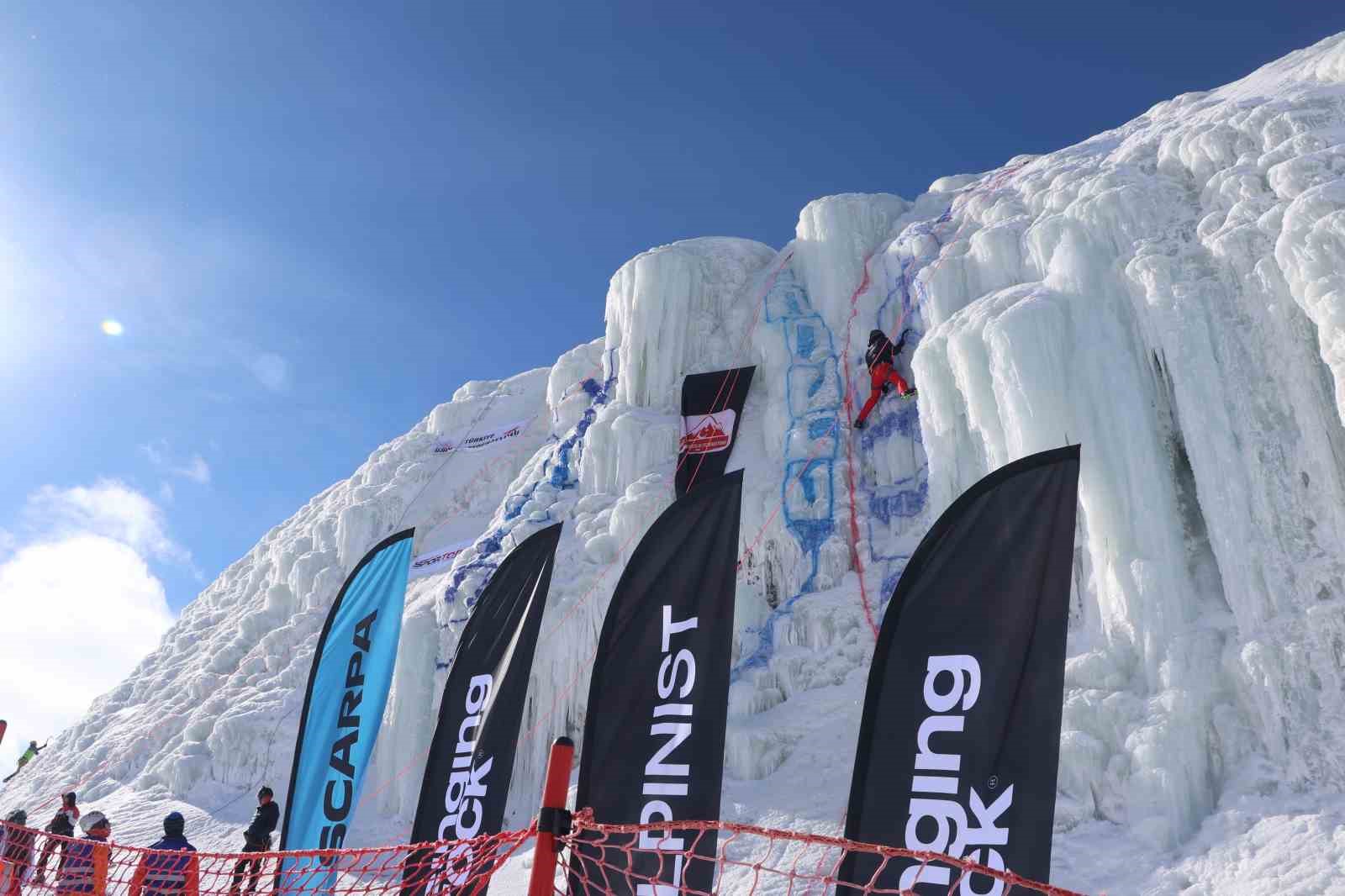 Palandöken Kayak Merkezi’nde Türkiye Buz Tırmanışı Şampiyonası gerçekleştirildi
