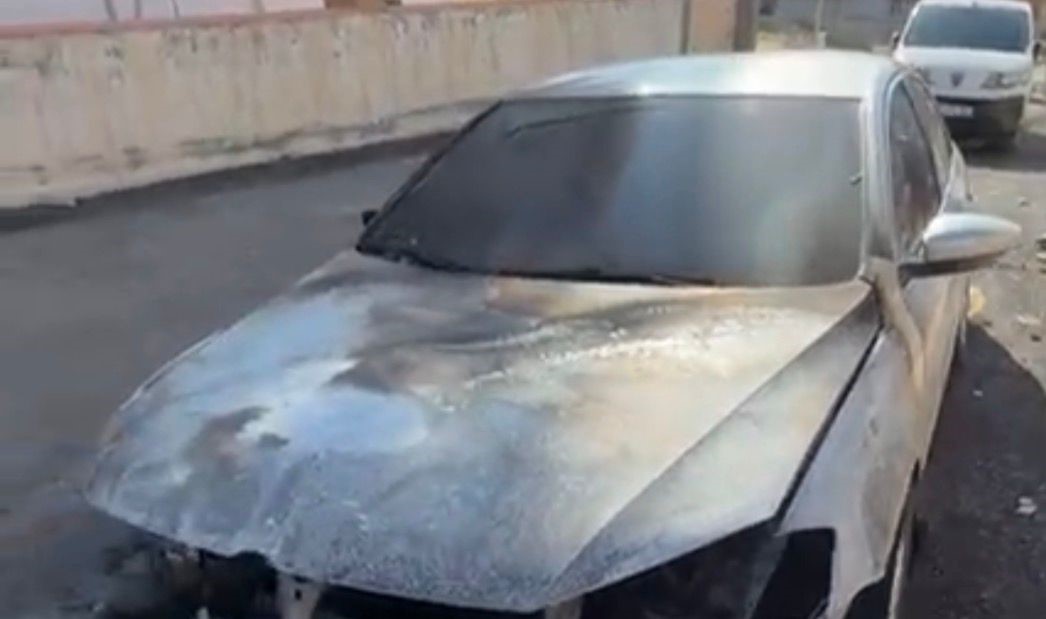 Park halindeki lüks otomobil alev alev yandı
