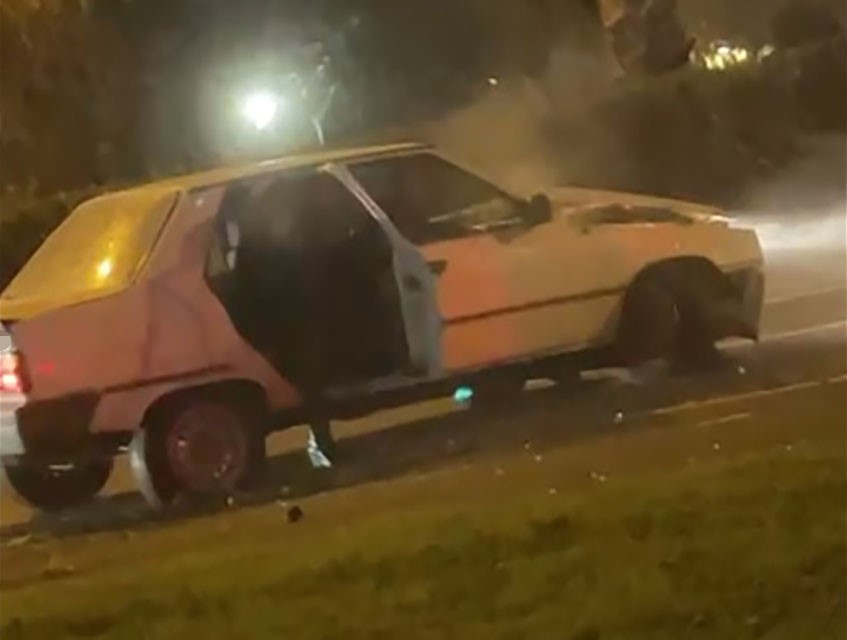 Polisten kaçarken kaza yaptı
