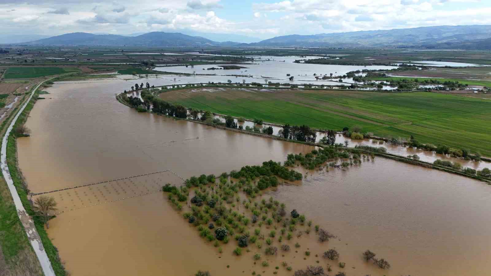 Sağanak yağış Menderes Nehri’ni taşırdı
