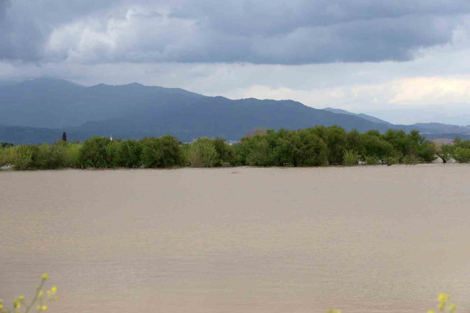 Sağanak yağış Menderes Nehri’ni taşırdı
