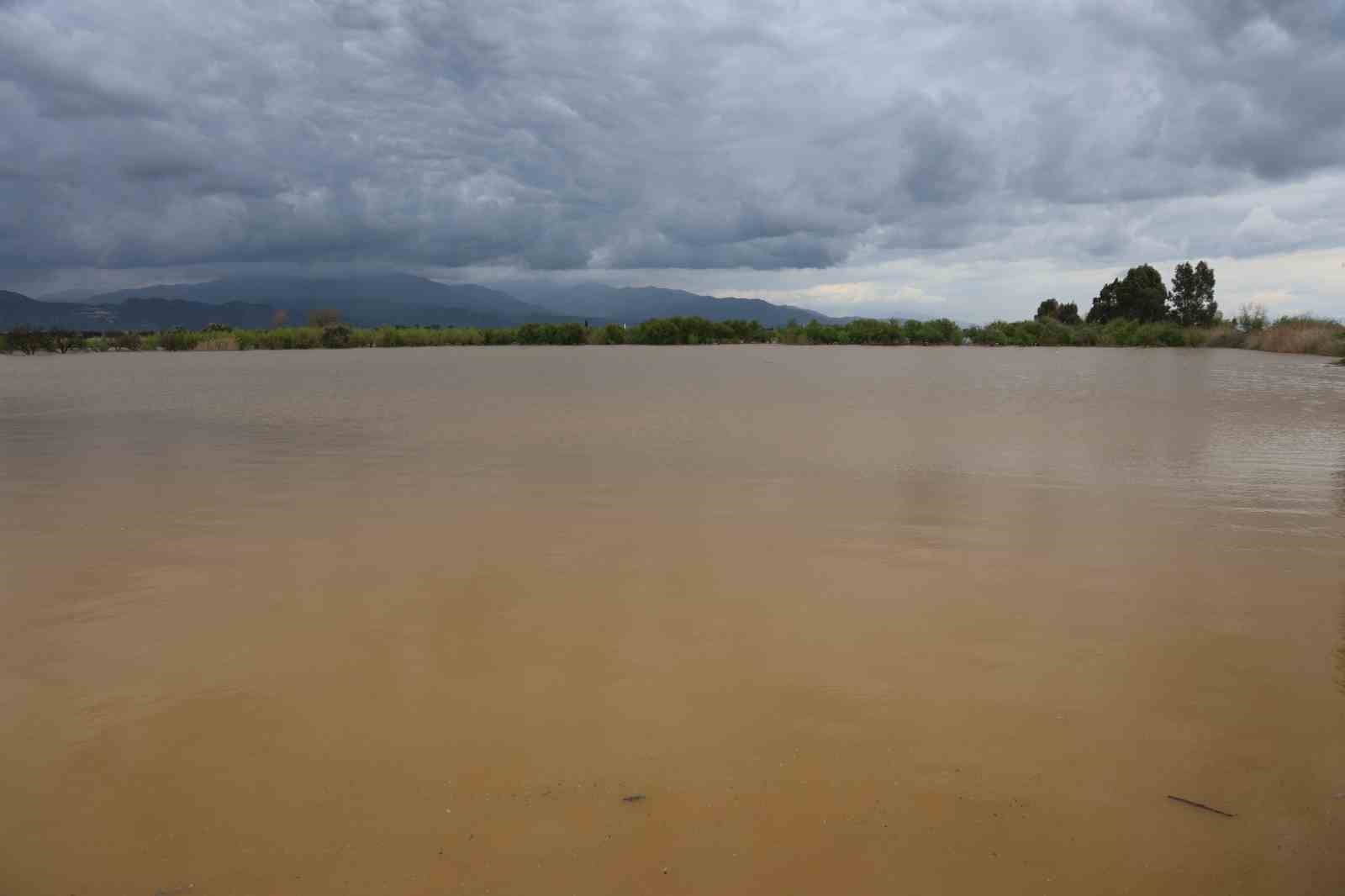 Sağanak yağış Menderes Nehri’ni taşırdı
