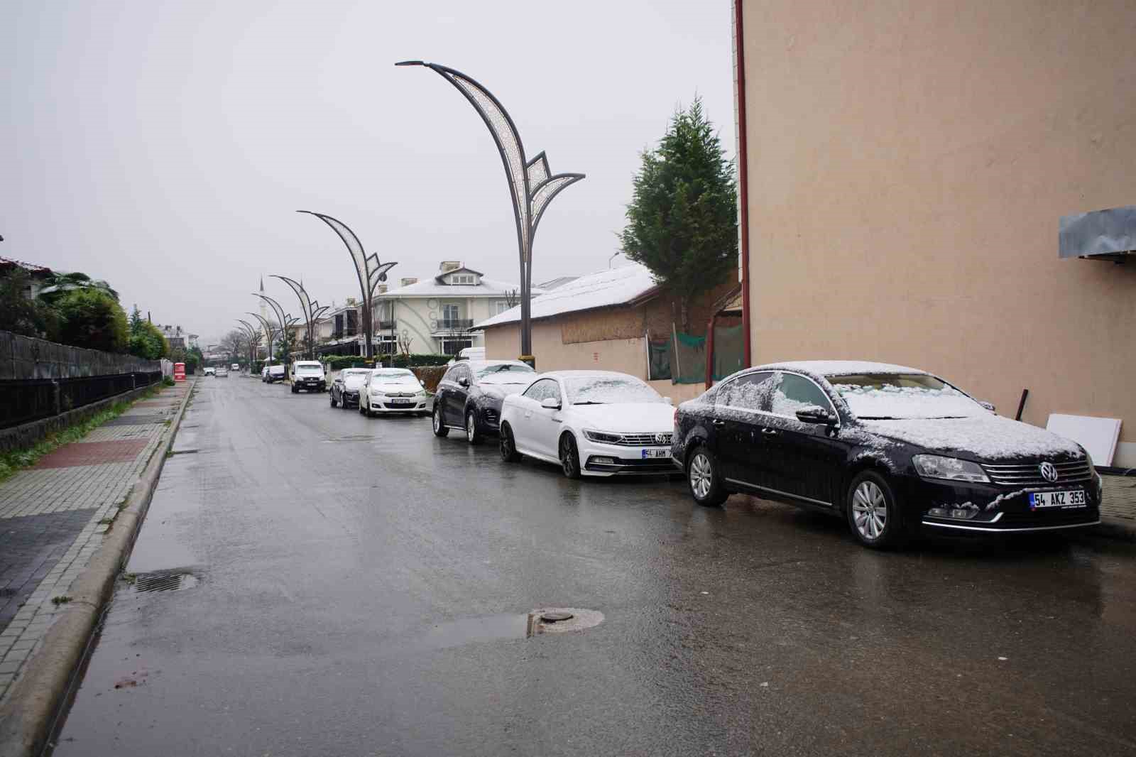 Sakarya’da lapa lapa kar yağışı etkili oldu
