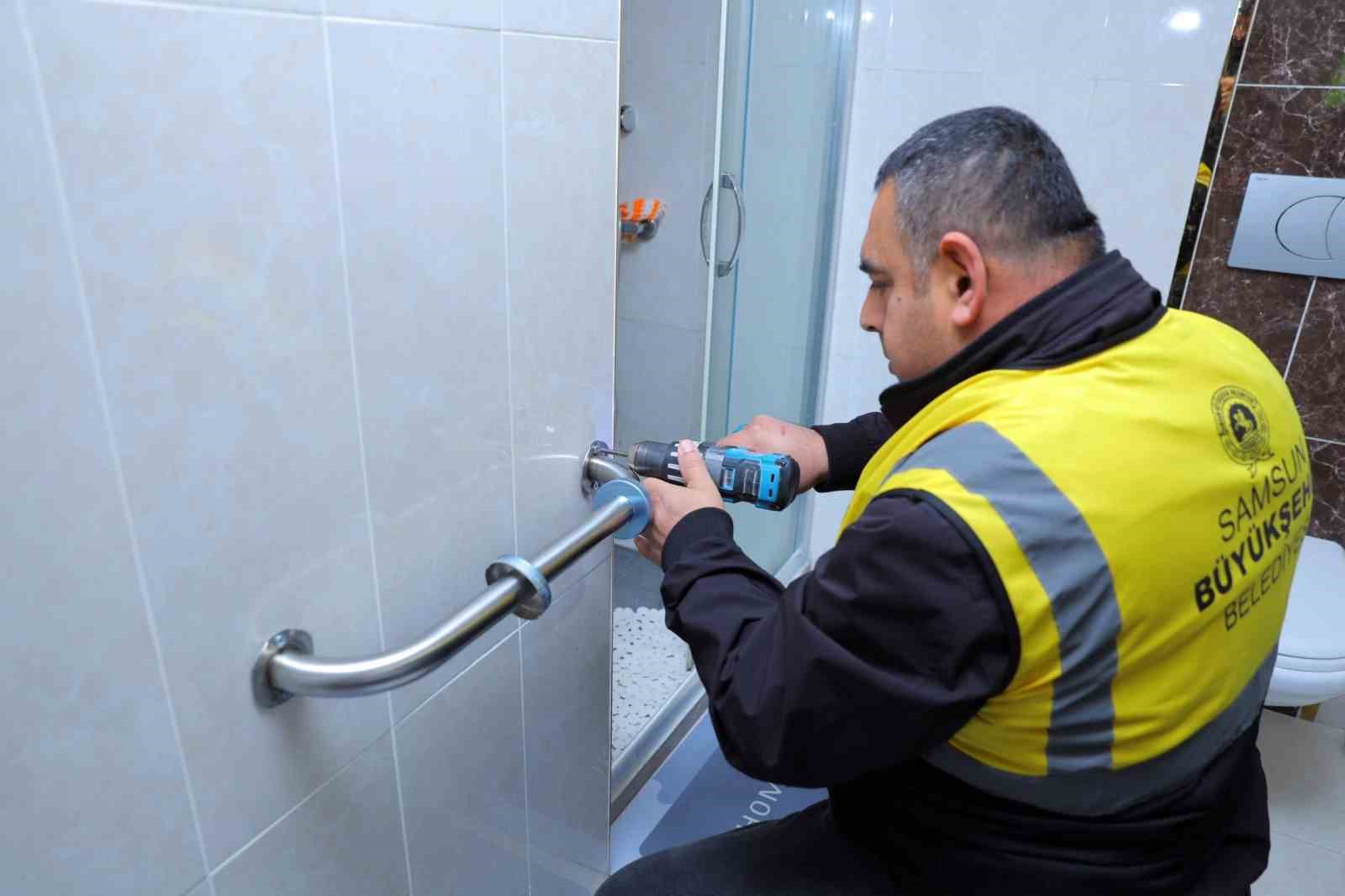 Samsun Büyükşehir’den 17 ilçeye ev içi tutunma aparatı desteği
