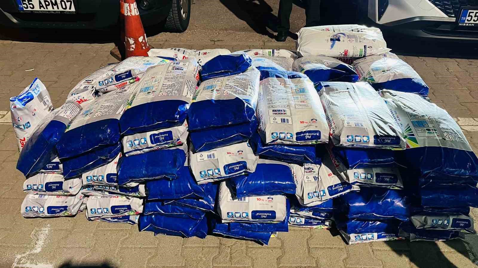 Samsun’da 1 ton 110 kilo sahte toz deterjan ele geçirildi
