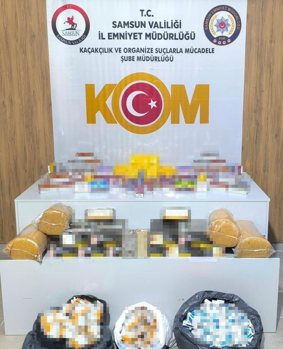 Samsun’da binlerce makaron ve kaçak ürün ele geçirildi
