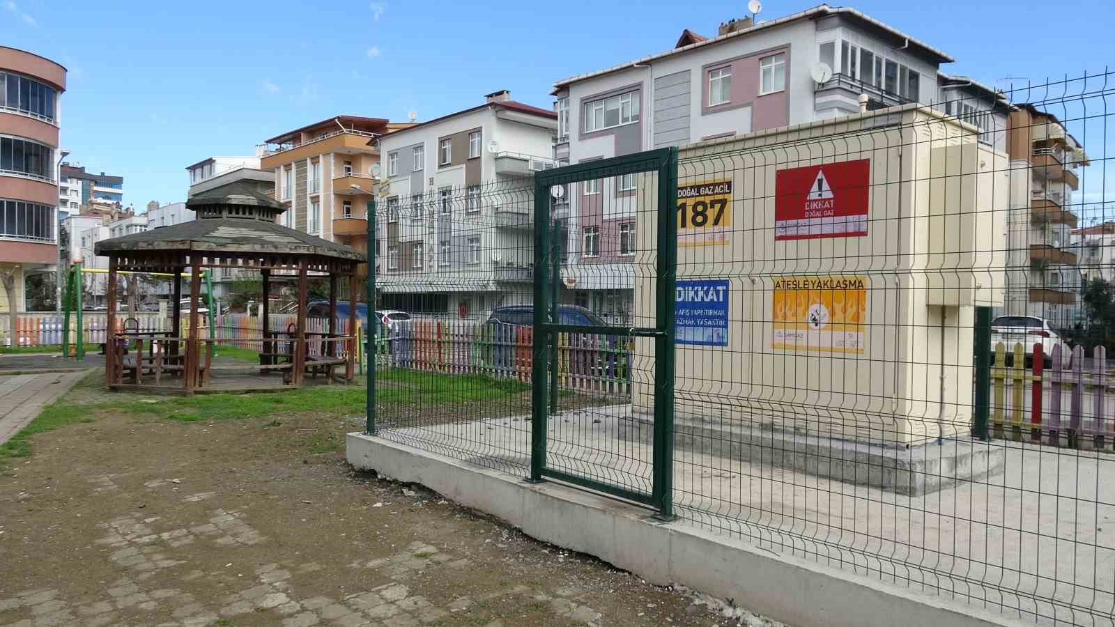 Samsun’da çocuk parkındaki doğal gaz istasyonuna tepki
