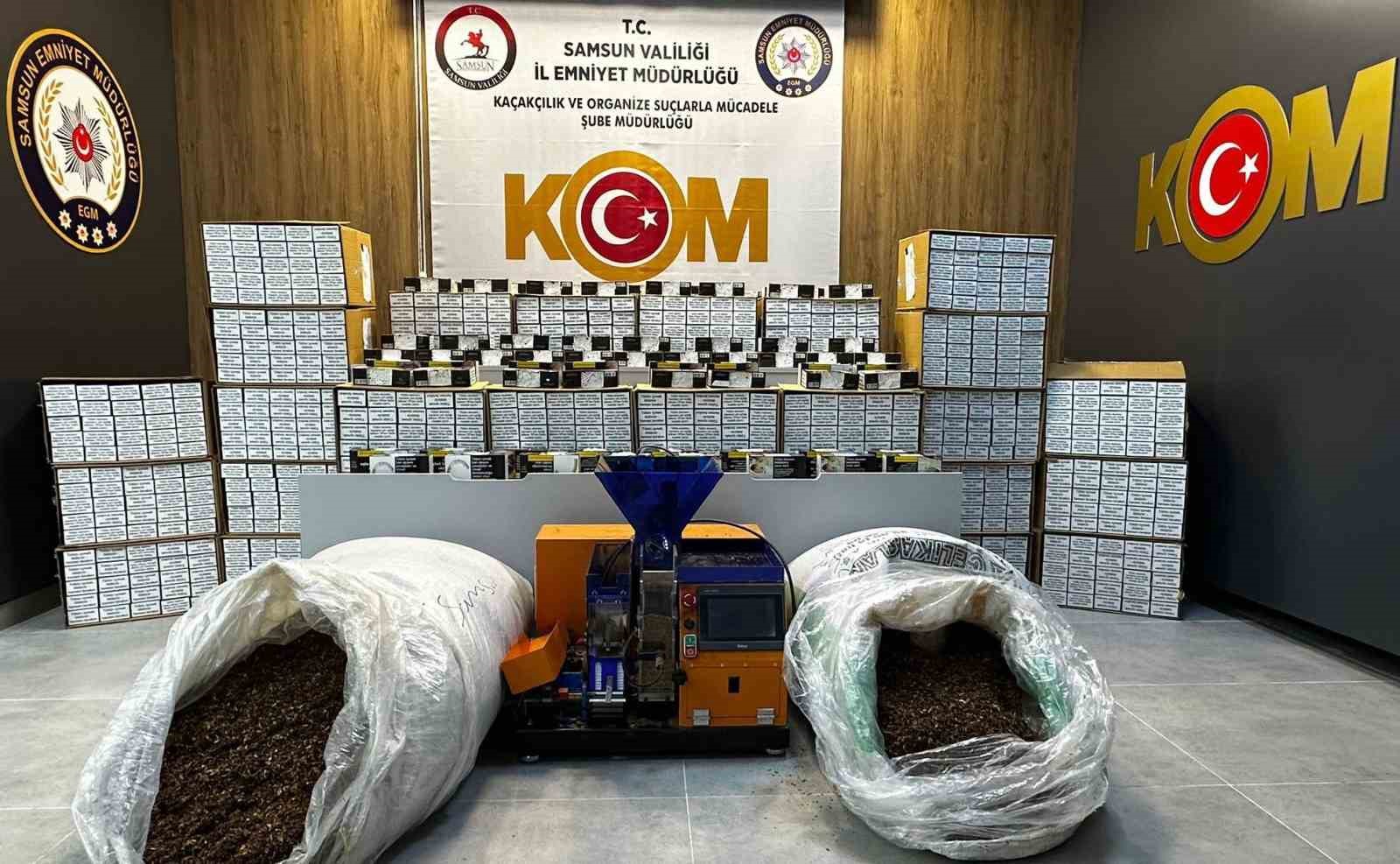Samsun’da kaçak sigara ve tütün operasyonu: 280 bin adet makaron, 40 bin adet sigara ele geçirildi
