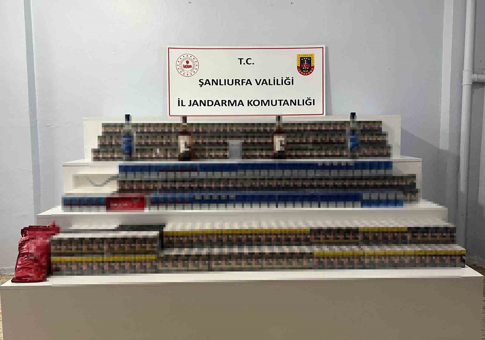 Şanlıurfa’da kaçak alkol ve sigara ele geçirildi

