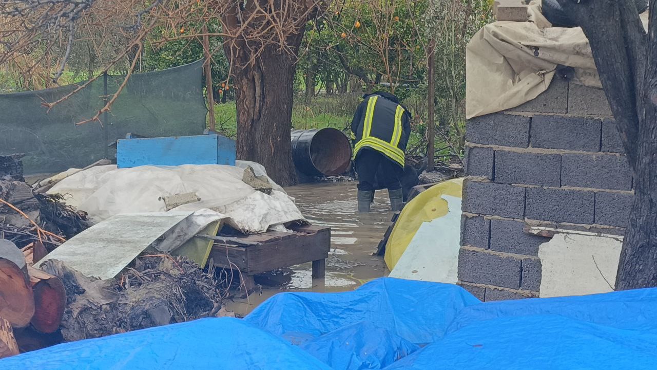 Selde mahsur kalan köpeği AKOM ekipleri kurtardı
