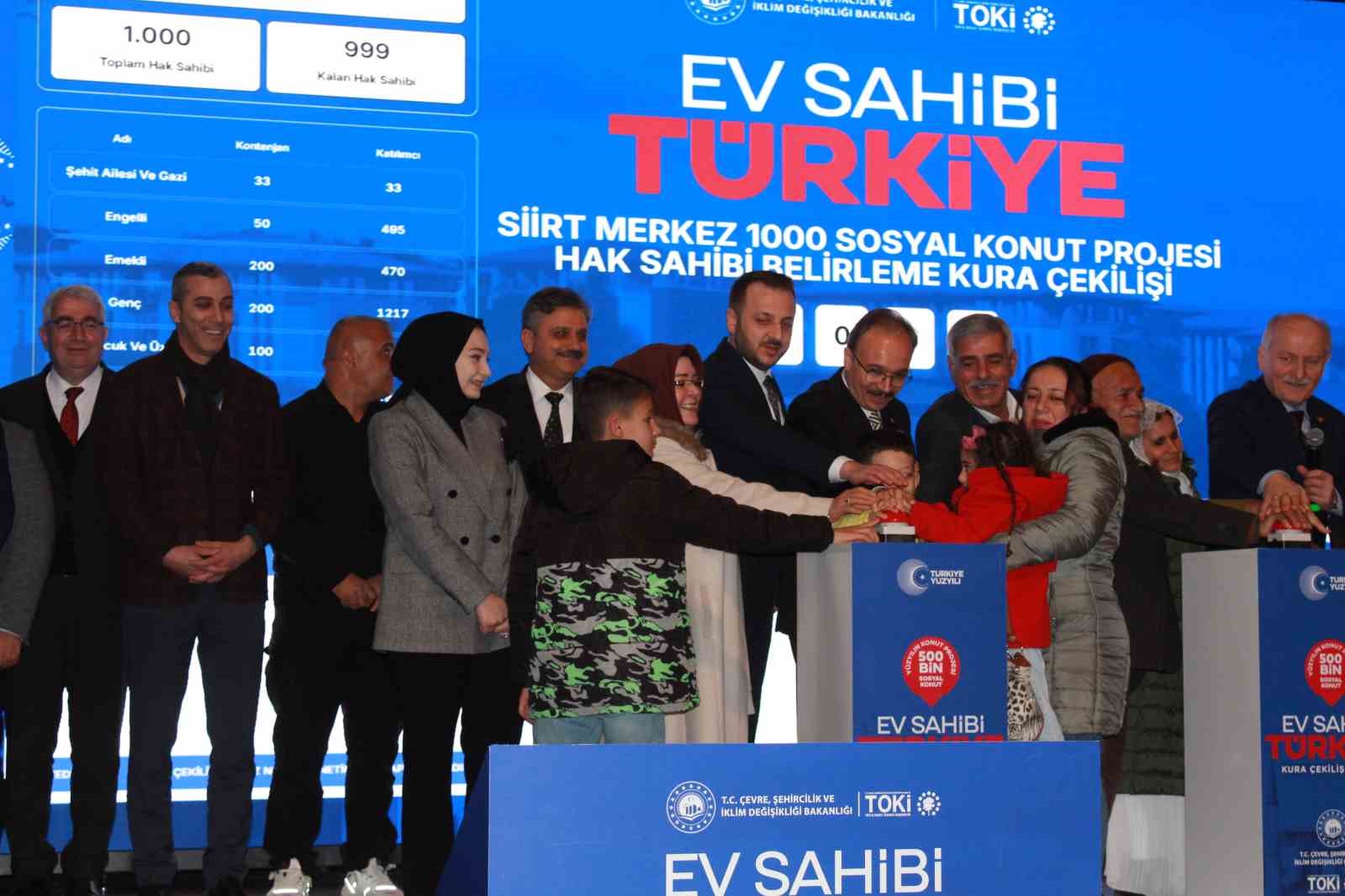 Siirt’te ‘Yüzyılın Konut Projesi’nde bin 627 konutun hak sahibi belirlendi
