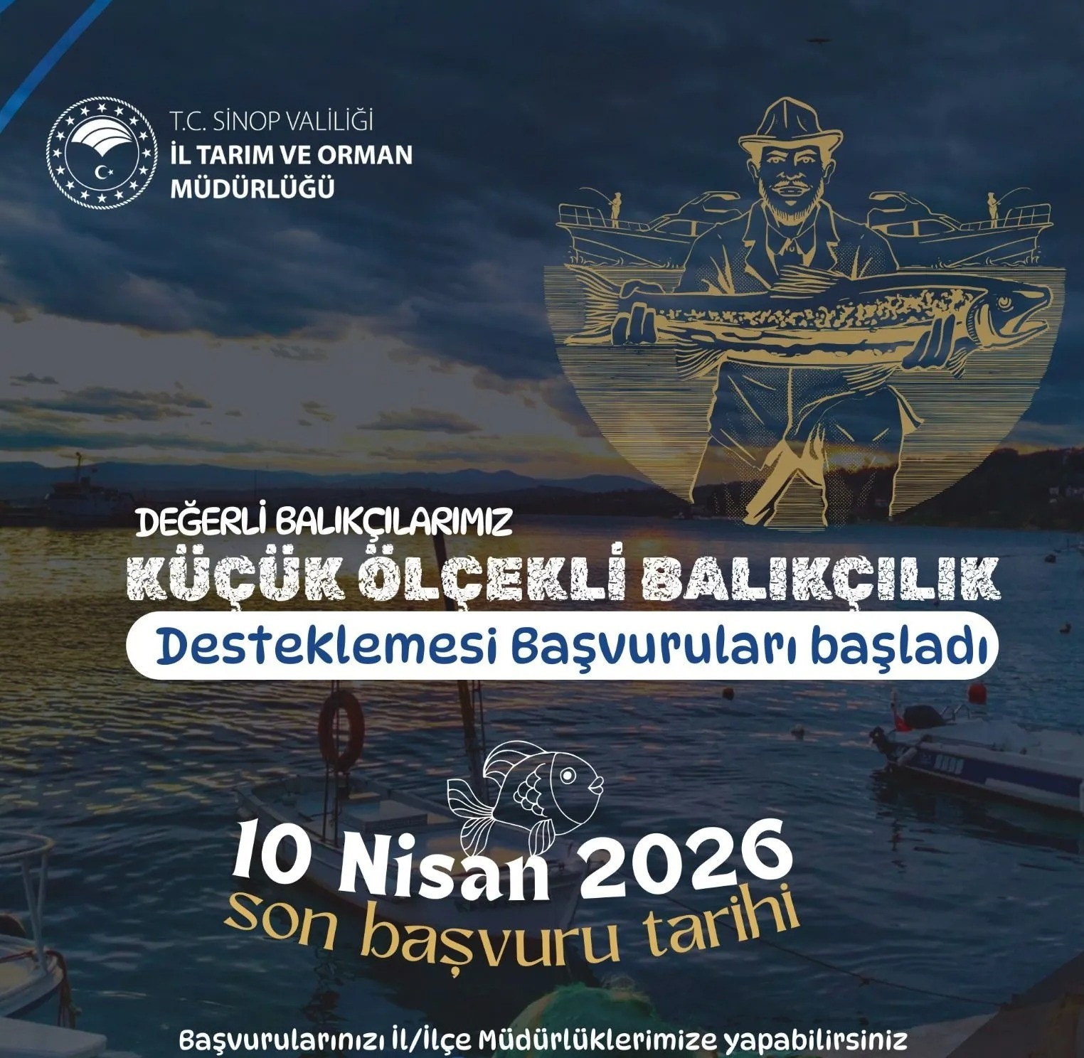 Sinop’ta balıkçılık desteği başvuruları için son çağrı
