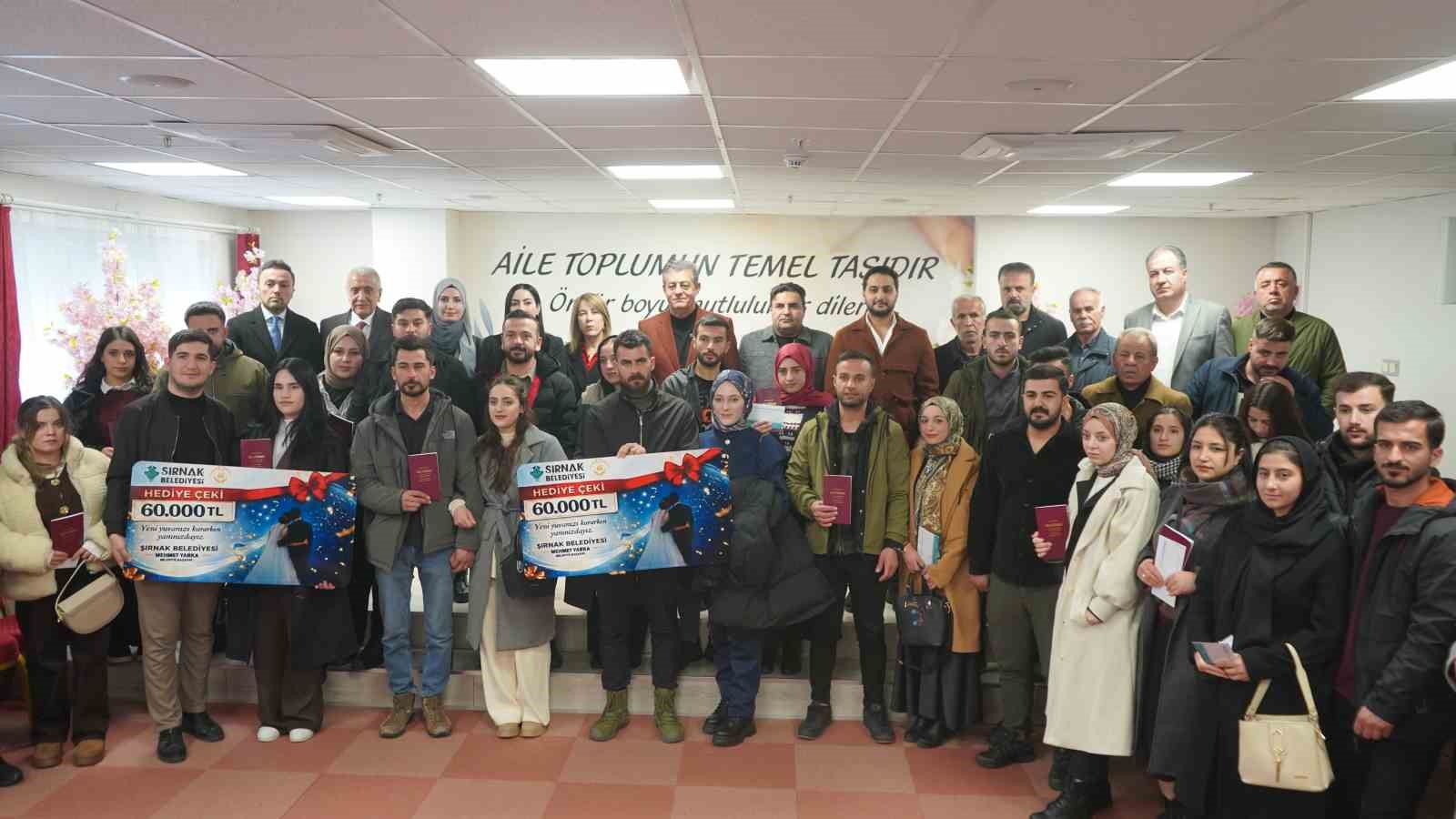 Şırnak Belediyesinden yeni evlilere 60 bin liralık destek
