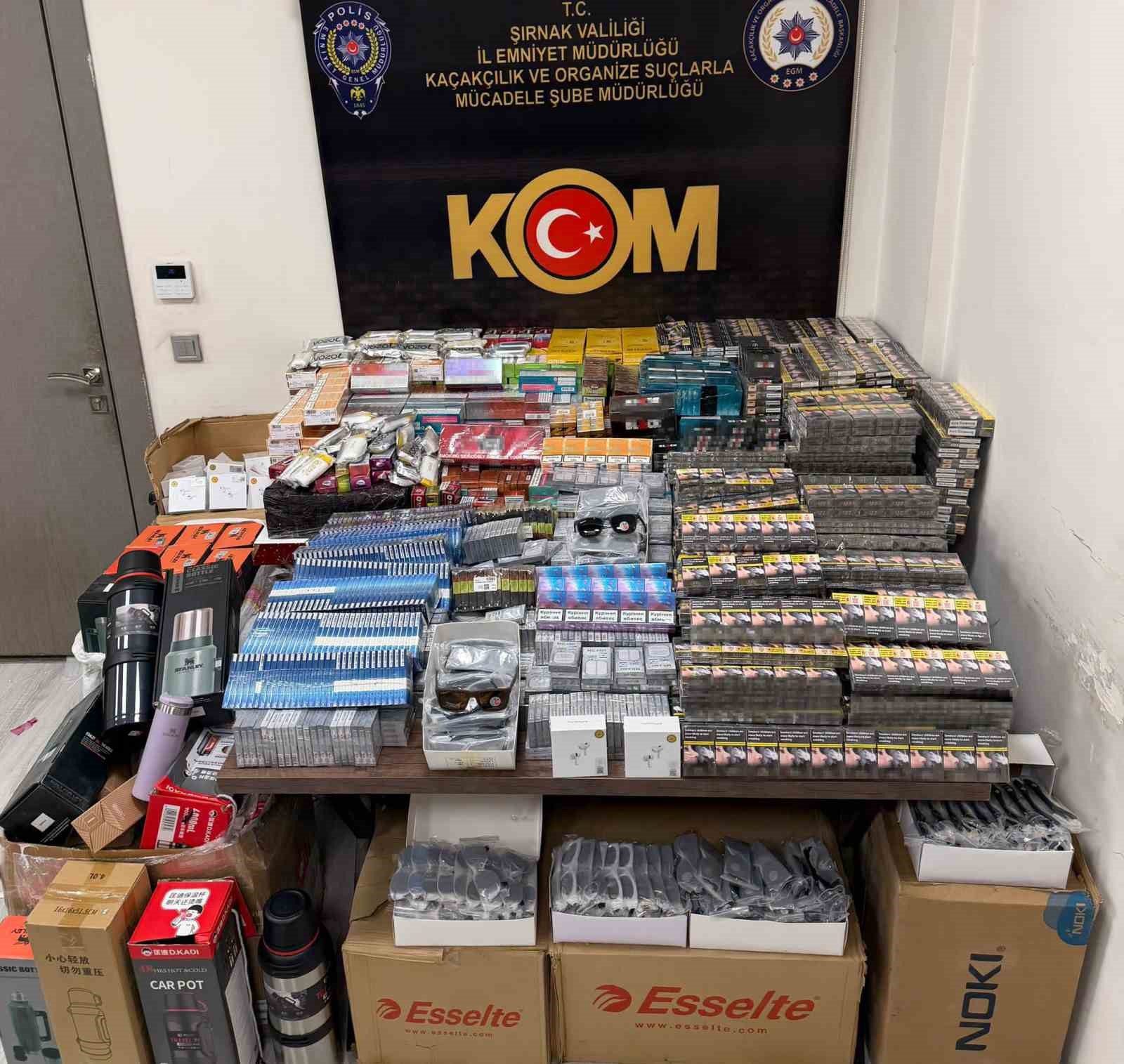 Şırnak’ta 3 buçuk milyon liralık kaçak malzeme ele geçirildi
