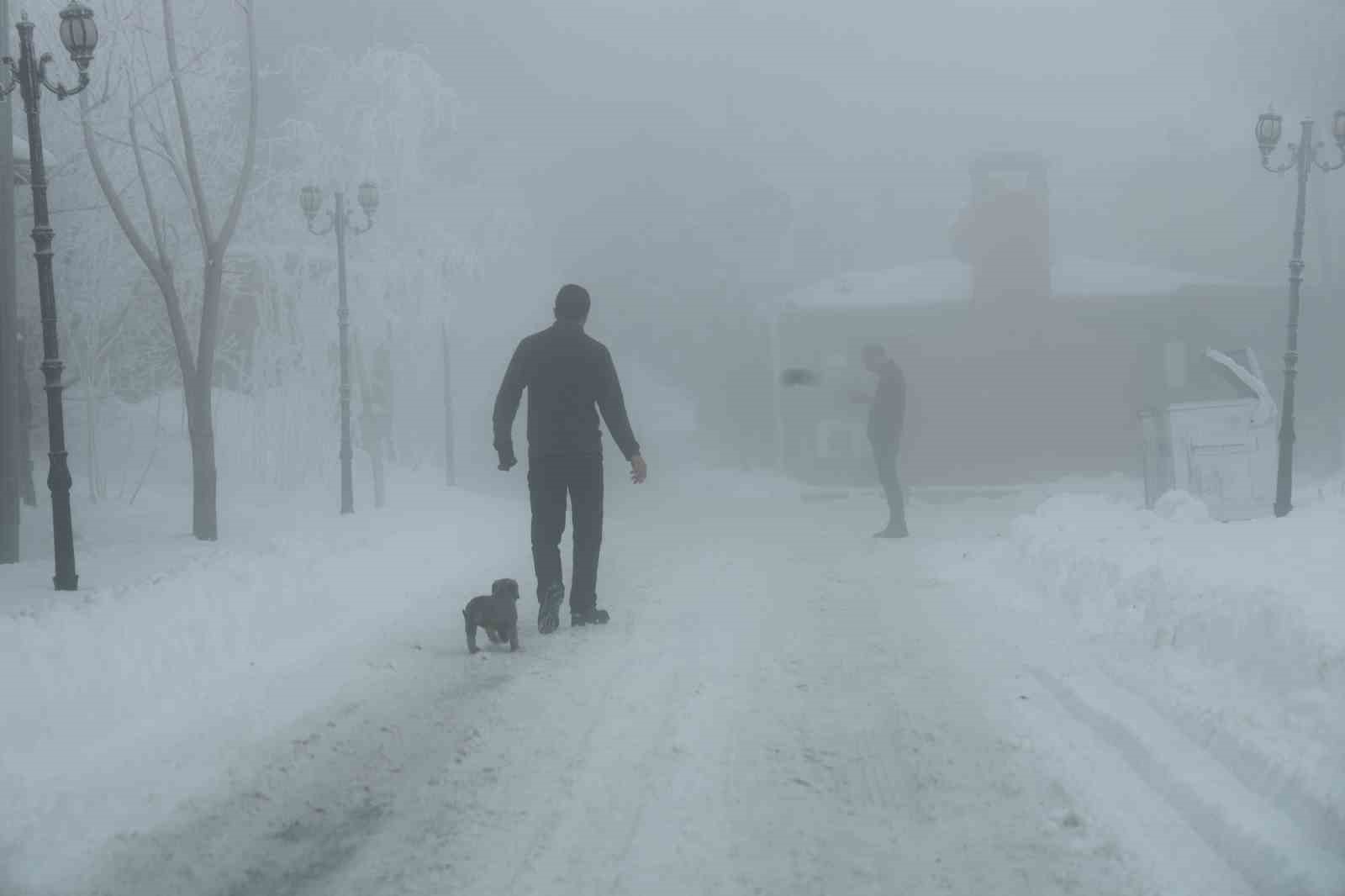 Sis ve kar altındaki Harput, en sessiz günlerini yaşıyor
