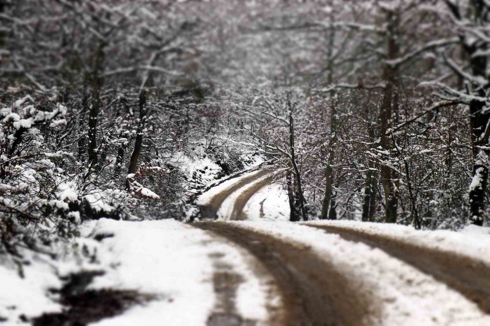 Sislerin ardında kalan kar manzarası kenedine hayran bıraktı
