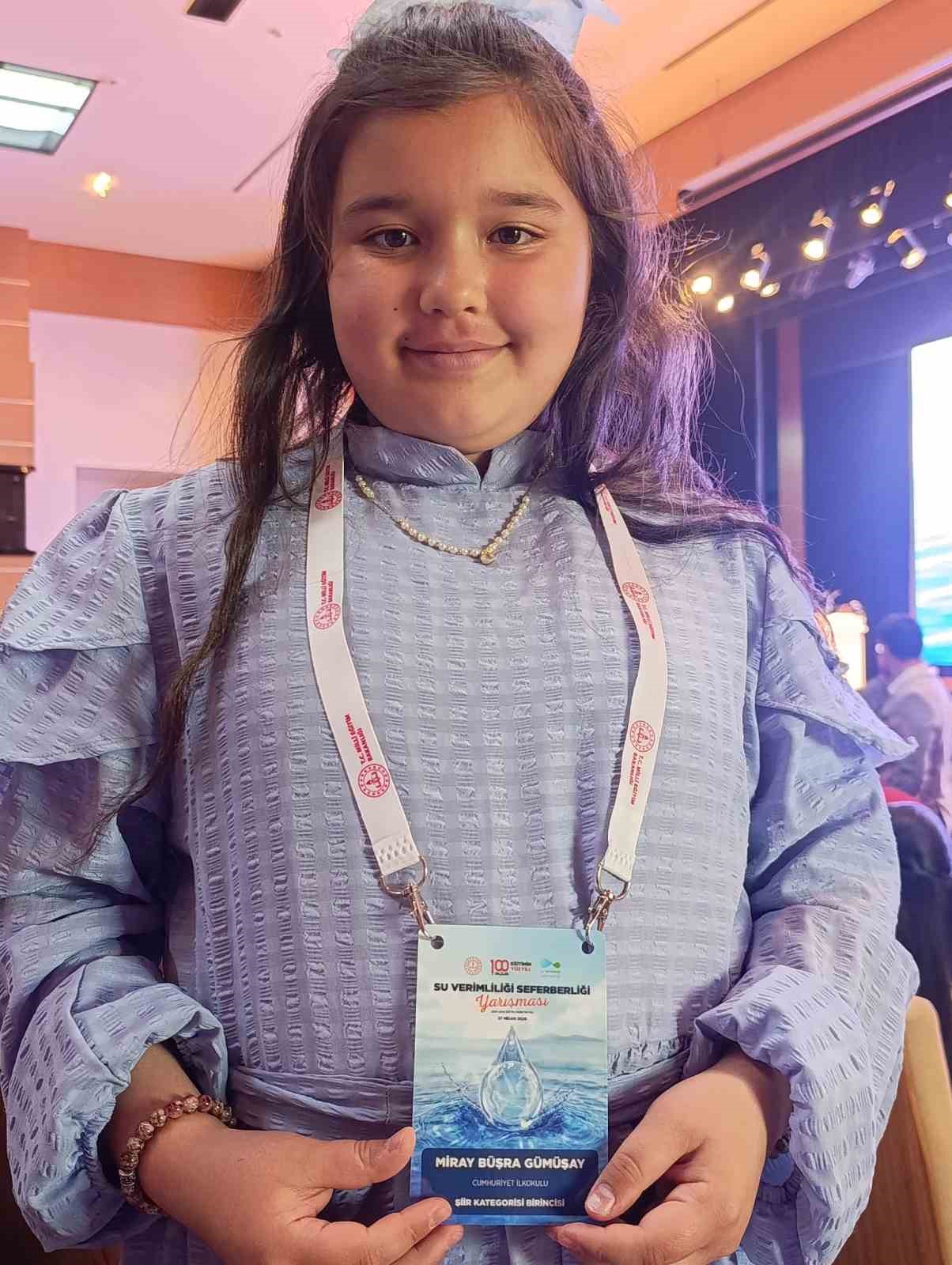 "Su Verimliliği Seferberliği" yarışması şiir dalı Türkiye birincisi Hisarcık’tan
