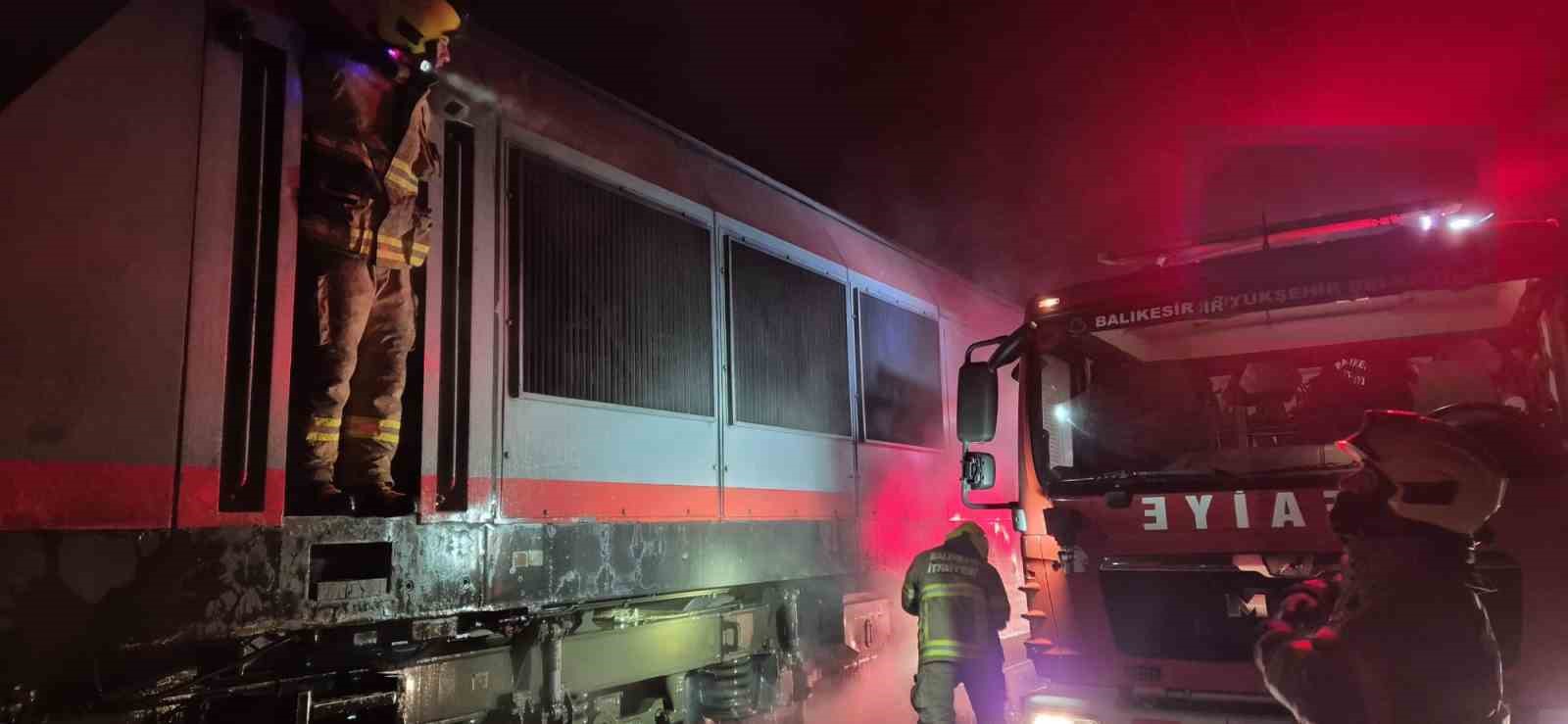 Susurluk’ta yük treninde yangın paniği
