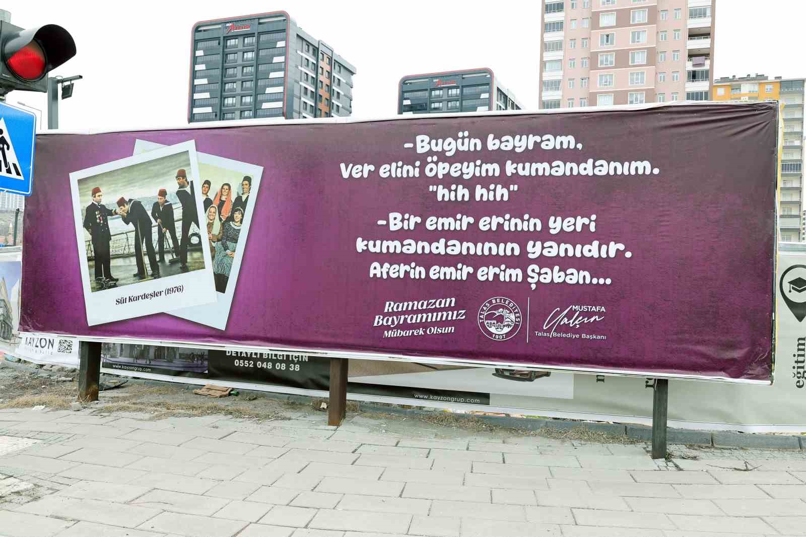 Talas Belediyesinden gülümseten bayram billboardları
