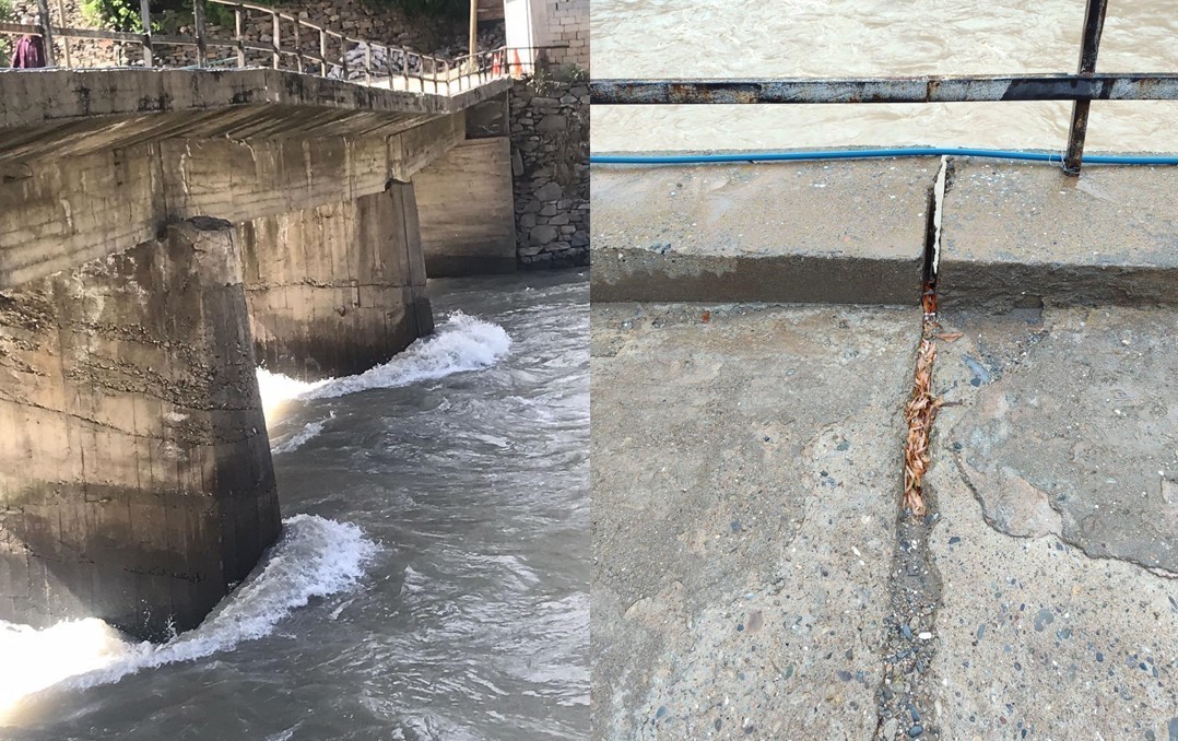 Taşbaşı Köprüsü hasar gördü
