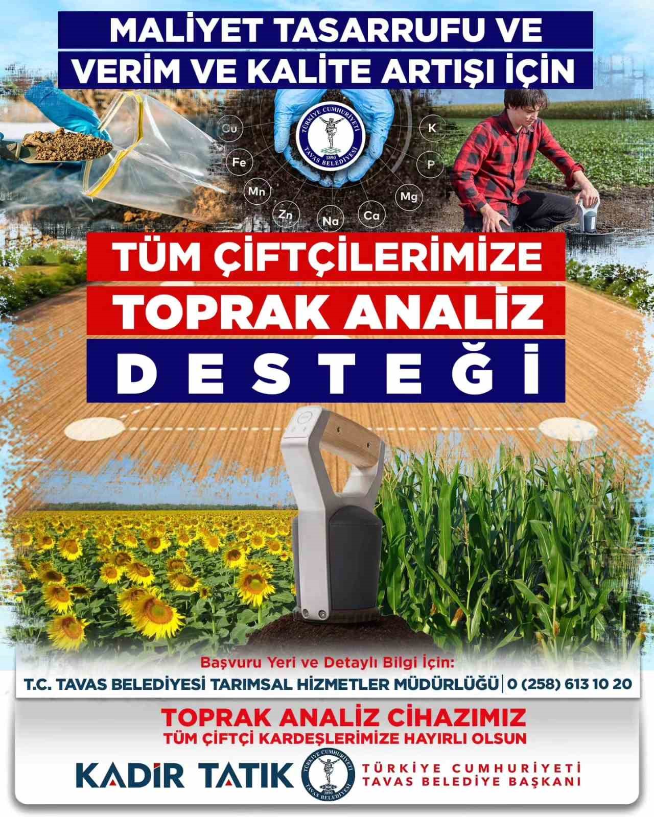 Tavas Belediyesinden çiftçilere toprak analizi desteği
