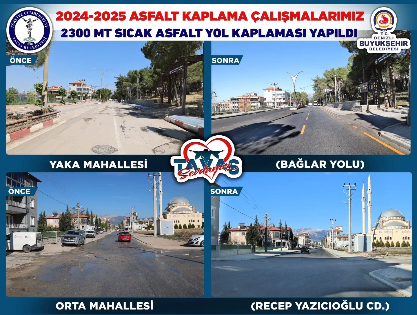 Tavas’ta 2024-2025 yıllarında üst yapıya büyük yatırım yapıldı
