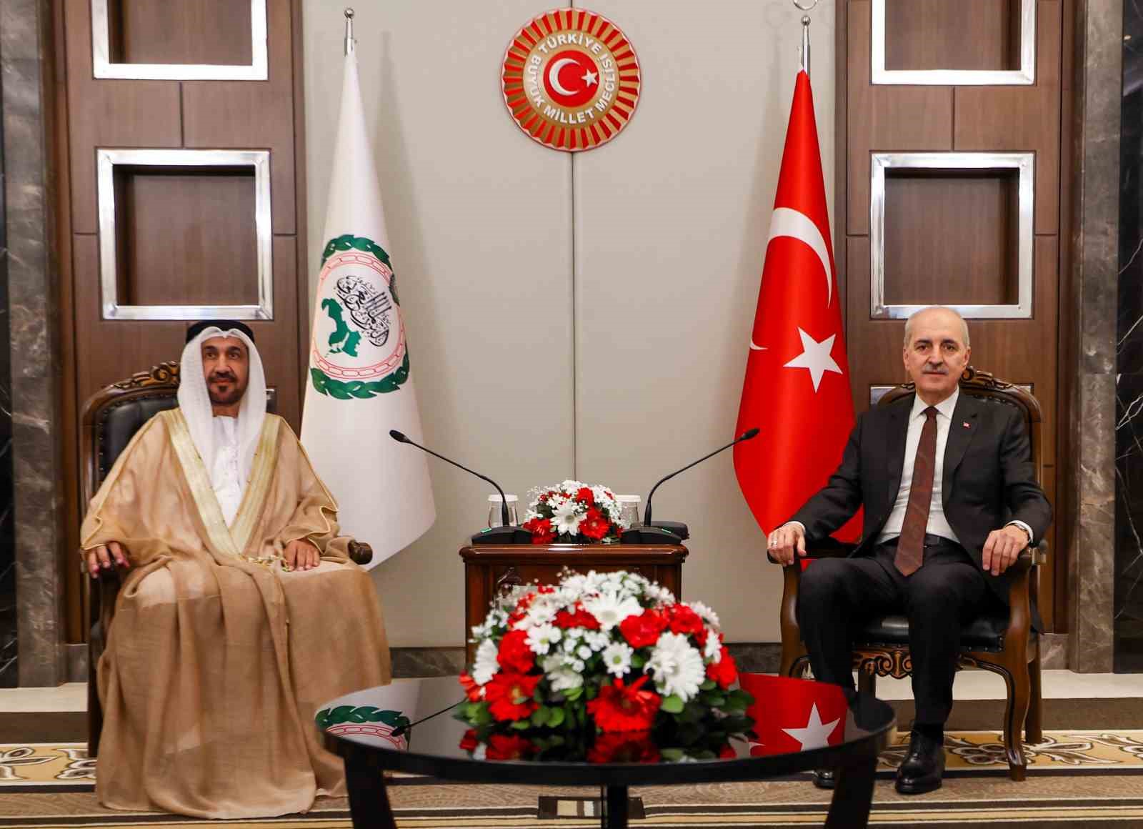 TBMM Başkanı Kurtulmuş, Arap Parlamentosu Başkanı Alyammahi ile görüştü
TBMM Başkanı Kurtulmuş, Arap Parlamentosu Başkanı Alyammahi ile görüştü