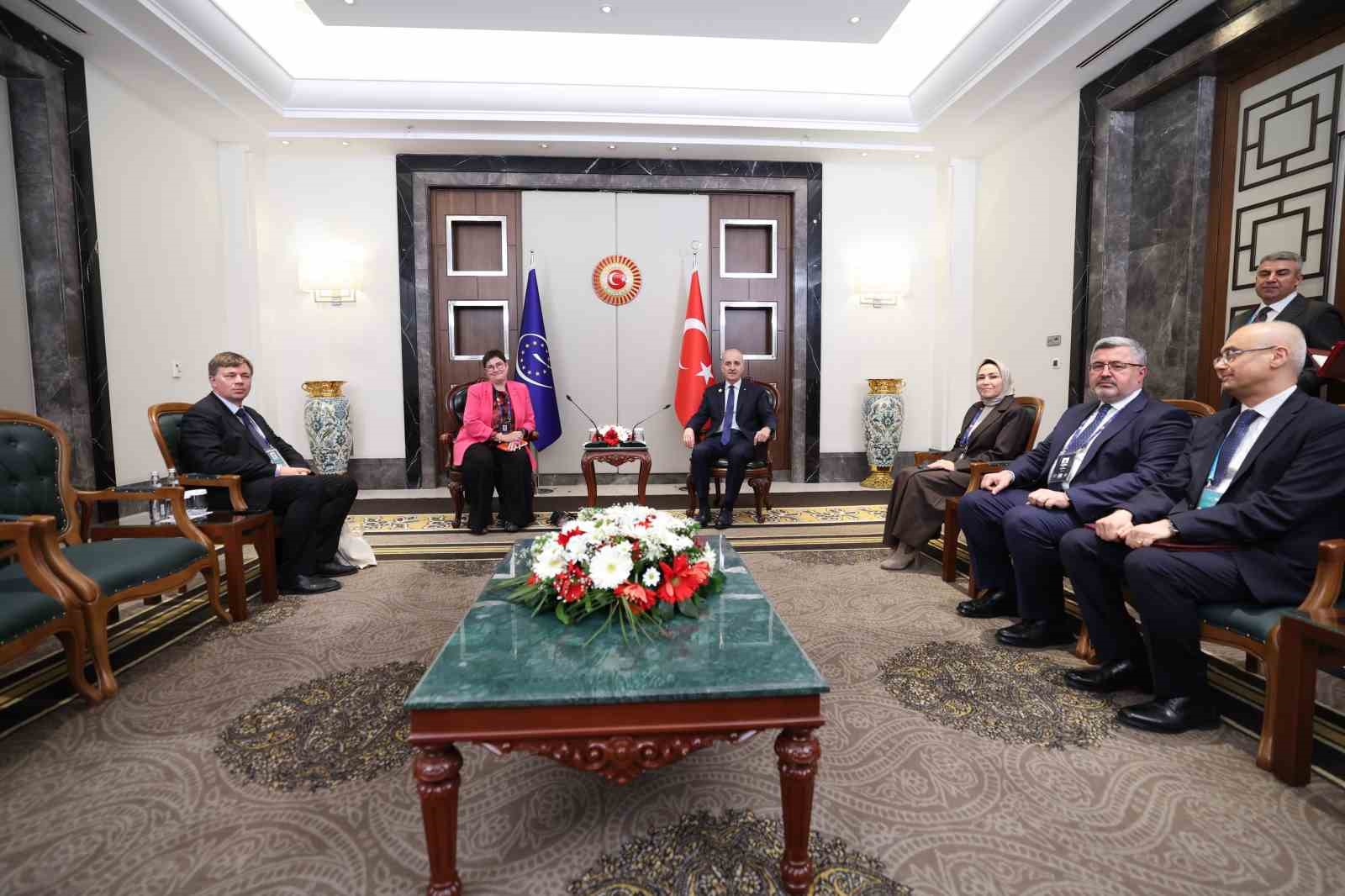 TBMM Başkanı Kurtulmuş, Avrupa Konseyi Parlamenter Meclisi Başkanı Bayr ile bir araya
