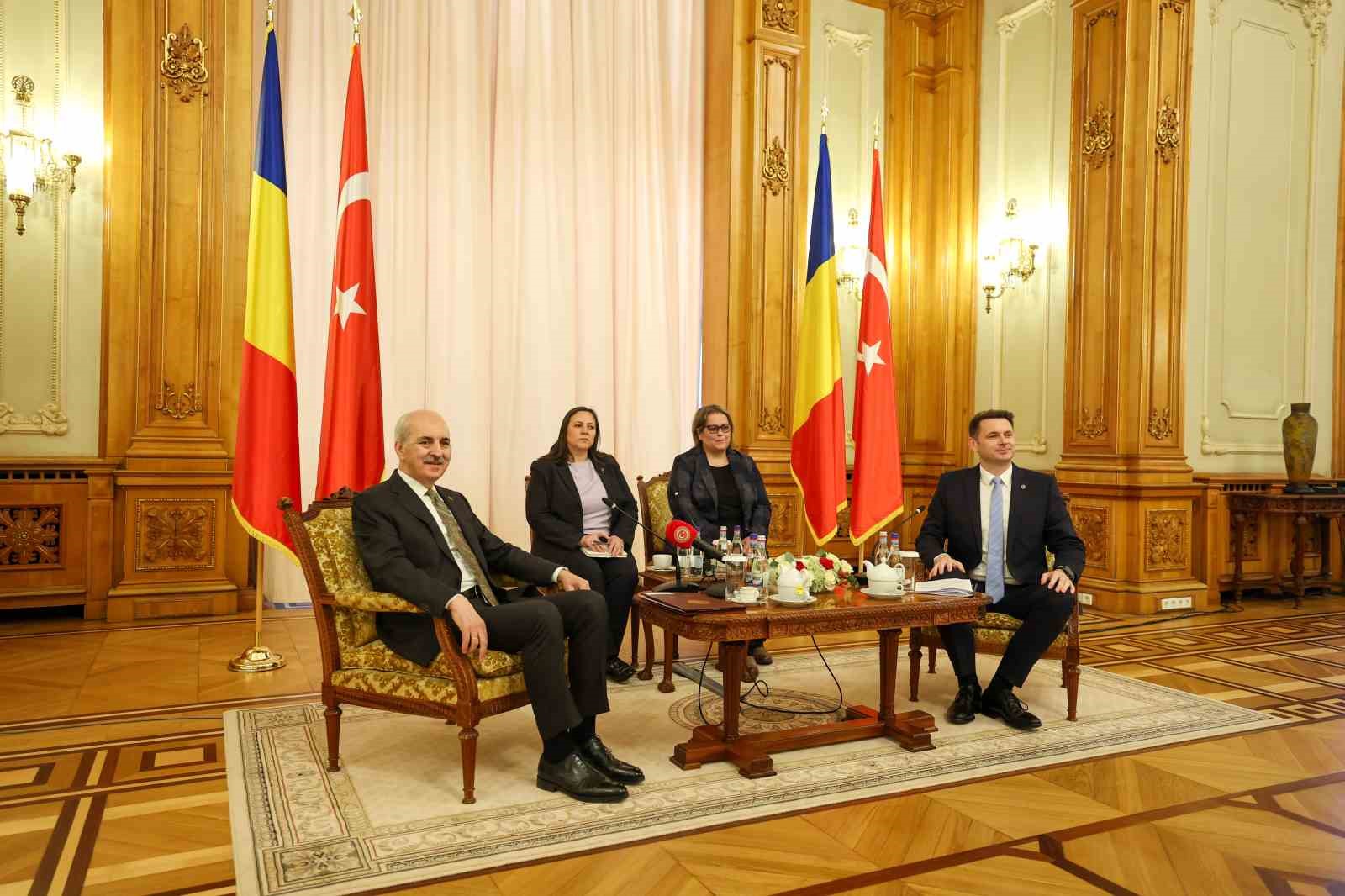 TBMM Başkanı Kurtulmuş, Romanya Senato Başkanı Abrudean ile görüştü
