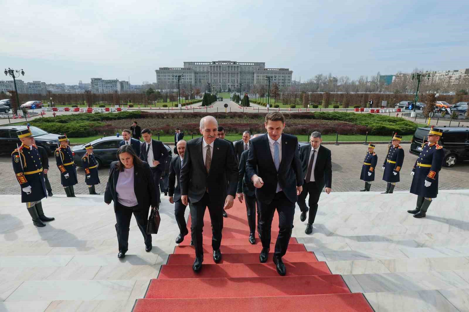 TBMM Başkanı Kurtulmuş, Romanya Senato Başkanı Abrudean ile görüştü

