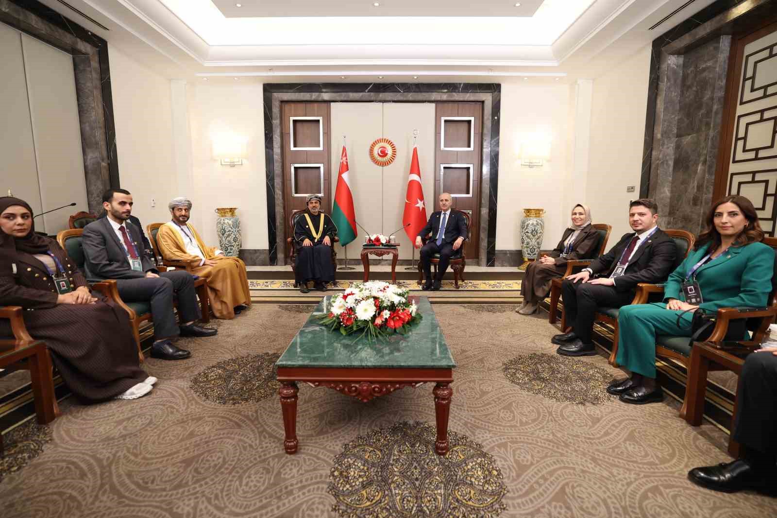 TBMM Başkanı Kurtulmuş, Umman Şura Meclisi Başkanı Al Maawali ile görüştü
