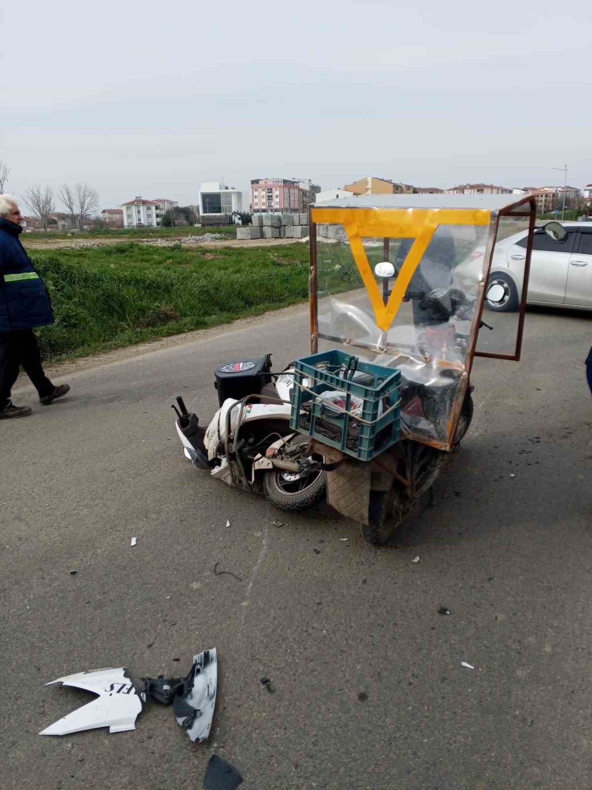 Tekirdağ’da motosiklet kazasında sürücü yaralandı

