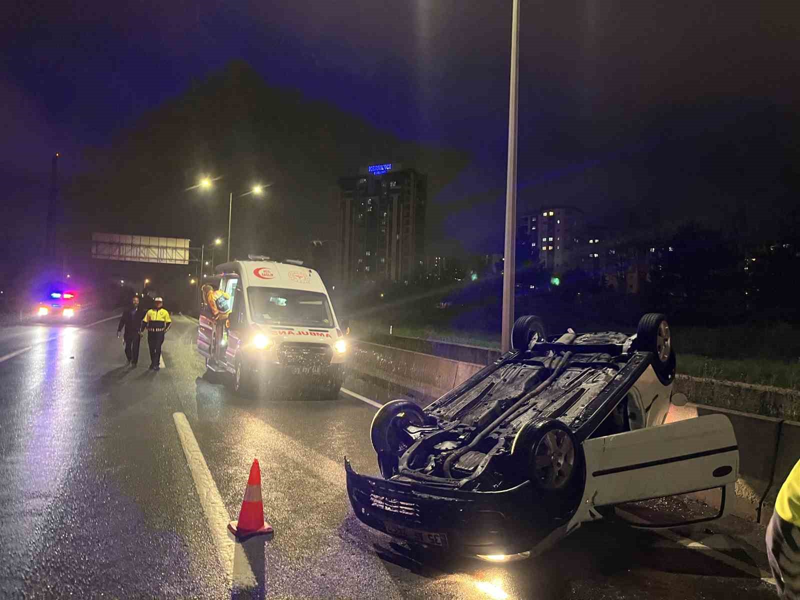 Tekirdağ’da otomobil takla attı, sürücü alkollü çıktı
