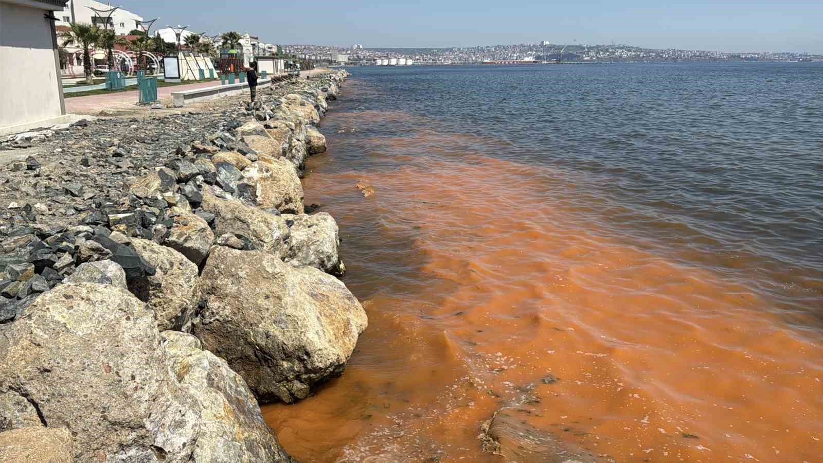 Tekirdağ’da sahil turuncuya büründü
