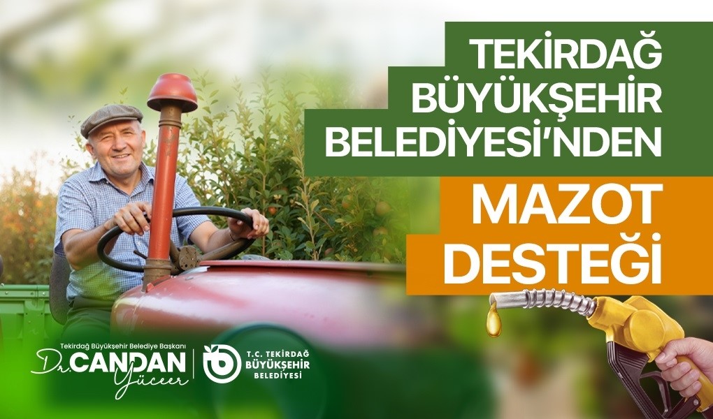 Tekirdağ’da üreticiye mazot desteği başvuruları başladı
Tekirdağ’da üreticiye mazot desteği başvuruları başladı