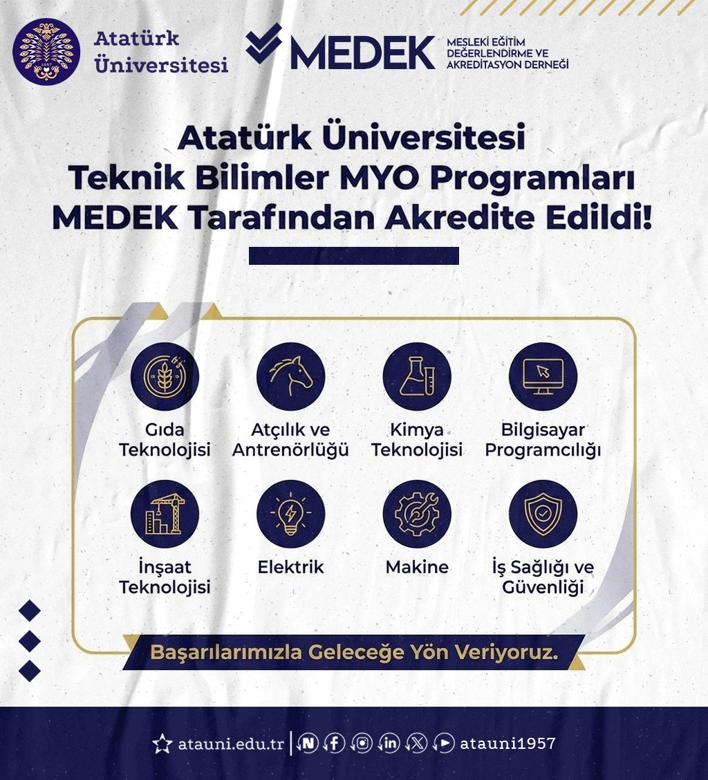 Teknik Bilimler Meslek Yüksekokulunun 8 programı, Medek tarafından akredite edildi
