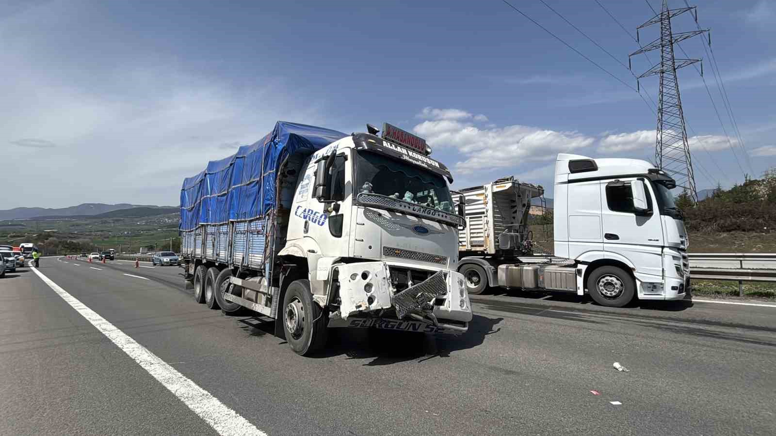 TEM’de tırdan kopan lastik kamyonun altına girdi
